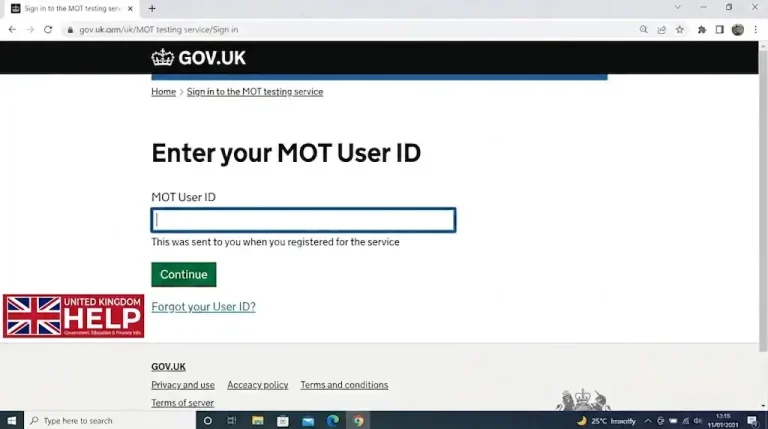 Enter Your MOT User ID