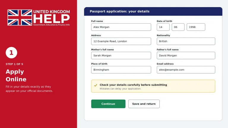 UK passport application online – Step 1 apply online